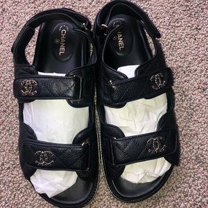 Chanel CC Logo Black Sandal 41